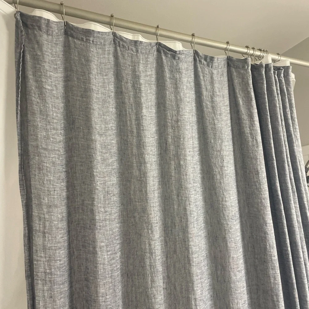 Restoration Hardware Textured Gray Shower Curtain